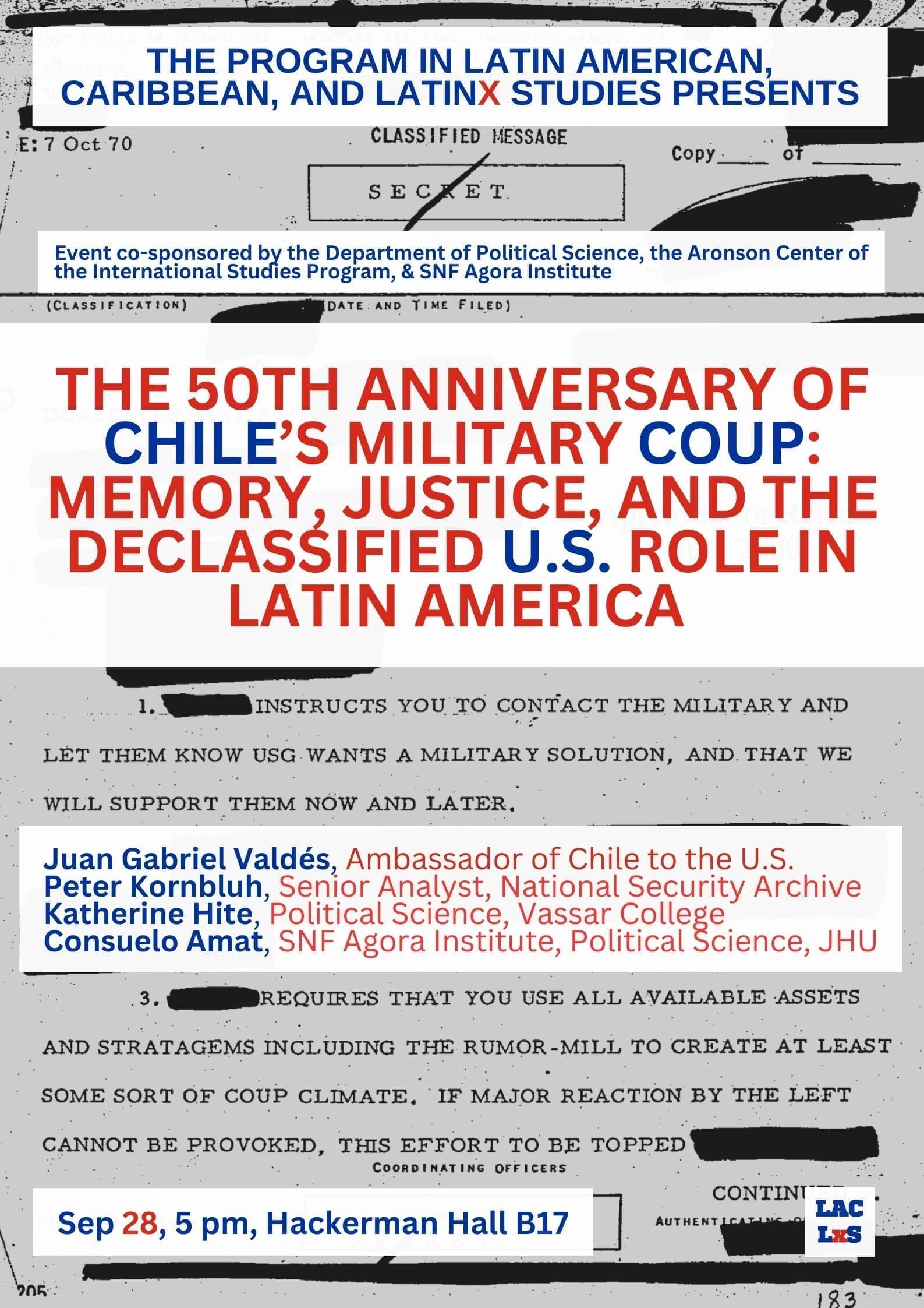 The 50th Anniversary of Chile’s Military Coup (Zoom Recording)